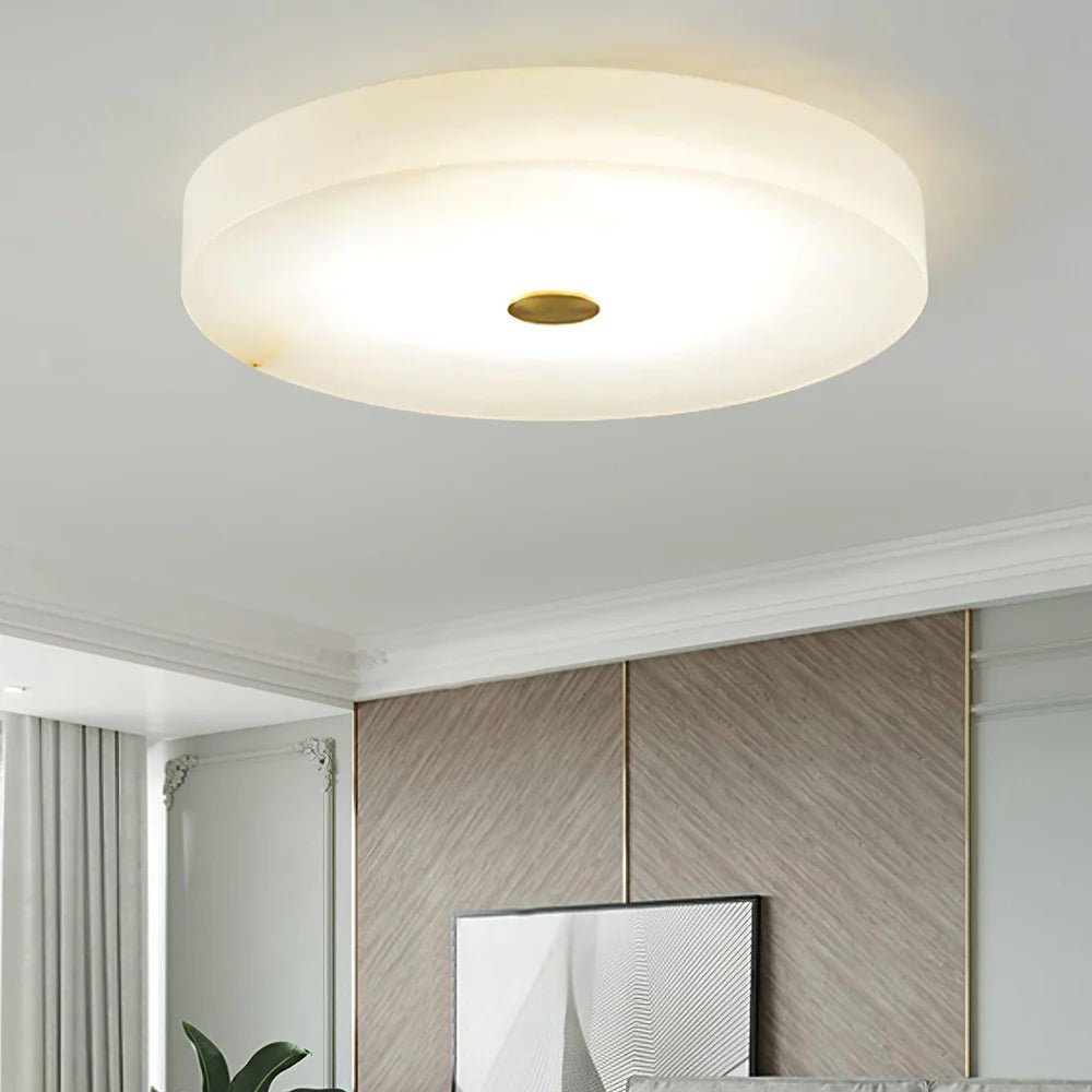 Ceiling LightRound Sophie Alabaster Ceiling LampDia 30cm x H 5cm / ∅ 11.8″ x H 2″WhiteLennar Visual