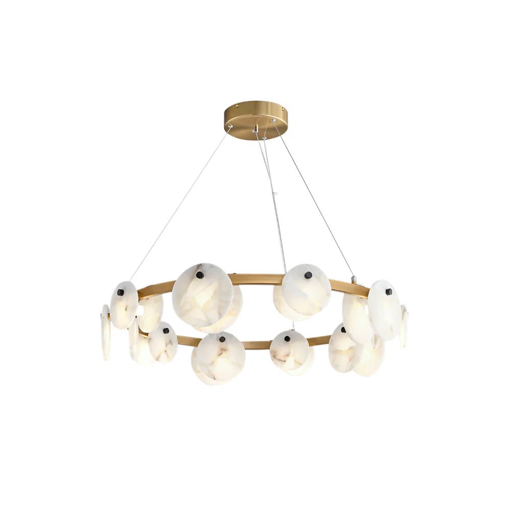 ChandelierRound Trinidad Alabaster ChandelierDia 80cm x H 15cm / ∅ 31.5″ x H 5.9″WhiteLennar Visual