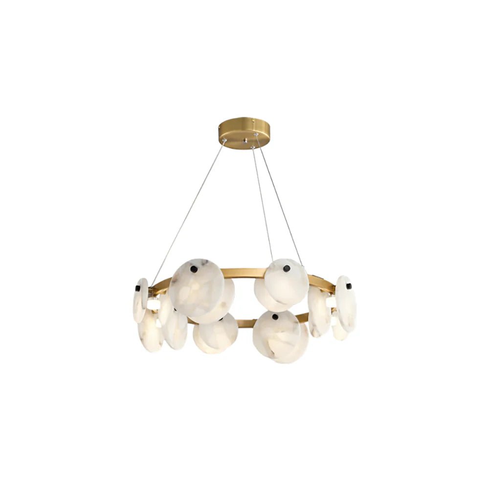 ChandelierRound Trinidad Alabaster ChandelierDia 60cm x H 15cm / ∅ 23.6″ x H 5.9″WhiteLennar Visual