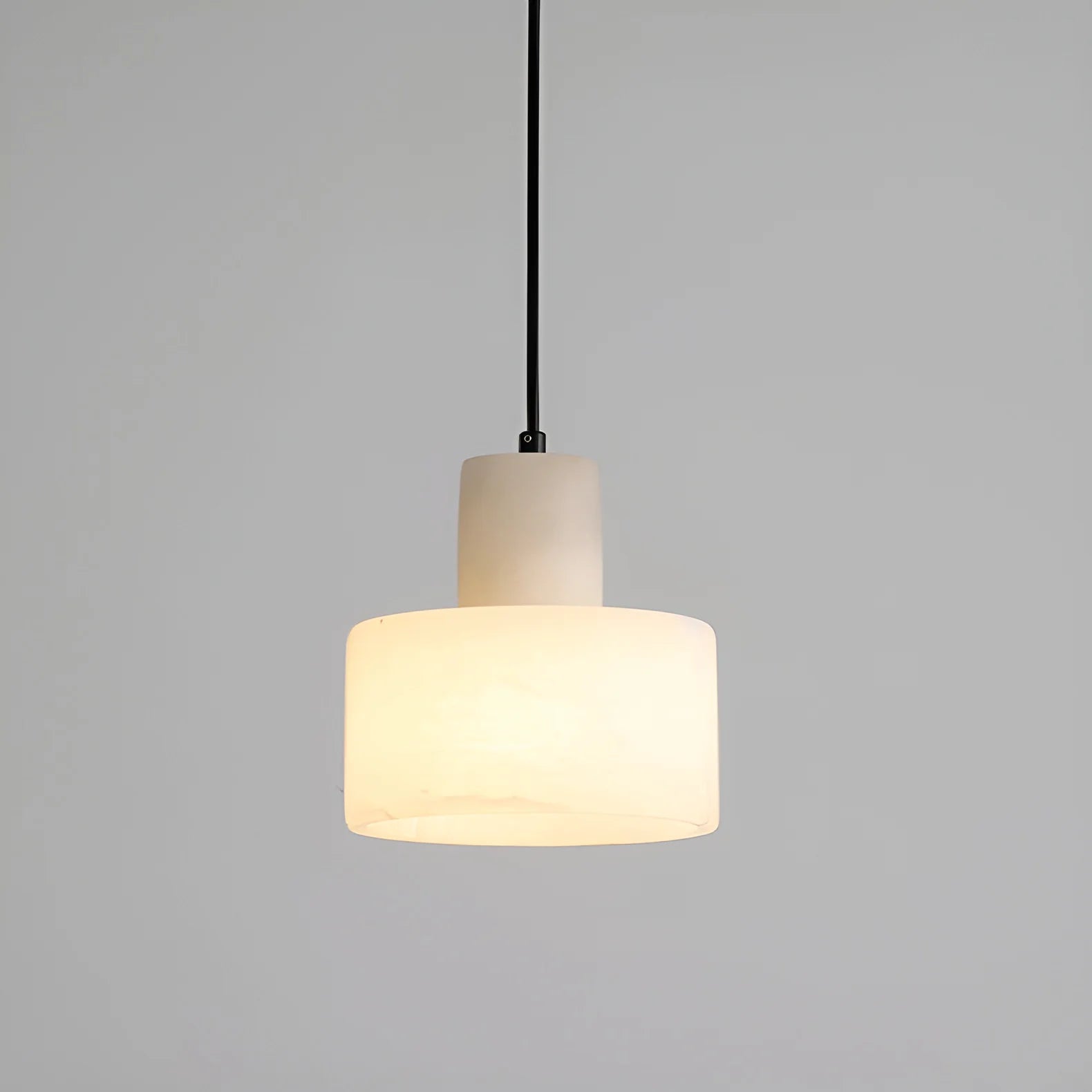 Pendant LampSimple Cyls Alabaster Pendant LampDia 14cm x H 14cm / ∅ 5.5″ x H 5.5″WhiteLennar Visual