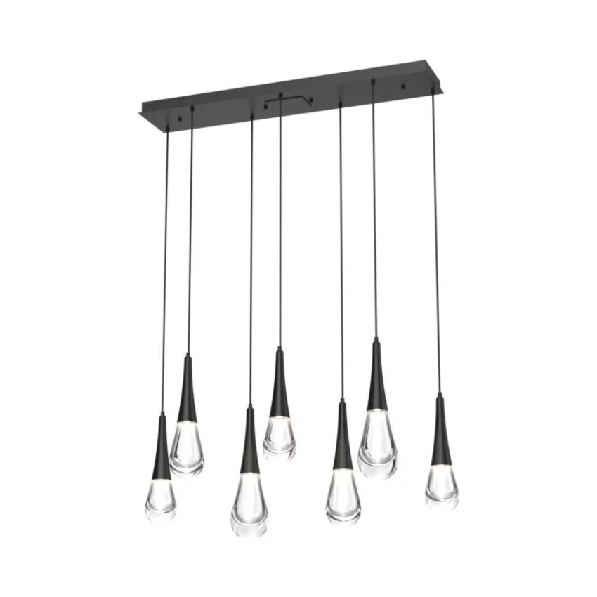 chandelier for bedroom,chandelier for dining room,chandelier for stairways,chandelier for foyer,chandelier for bathrooms,chandelier for living roomSolara Linear ChandelierMatte Black7 - LightsLennar Visual