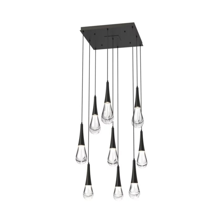 chandelier for bedroom,chandelier for dining room,chandelier for stairways,chandelier for foyer,chandelier for bathrooms,chandelier for living roomSolara Square ChandelierMatte Black9 - LightLennar Visual