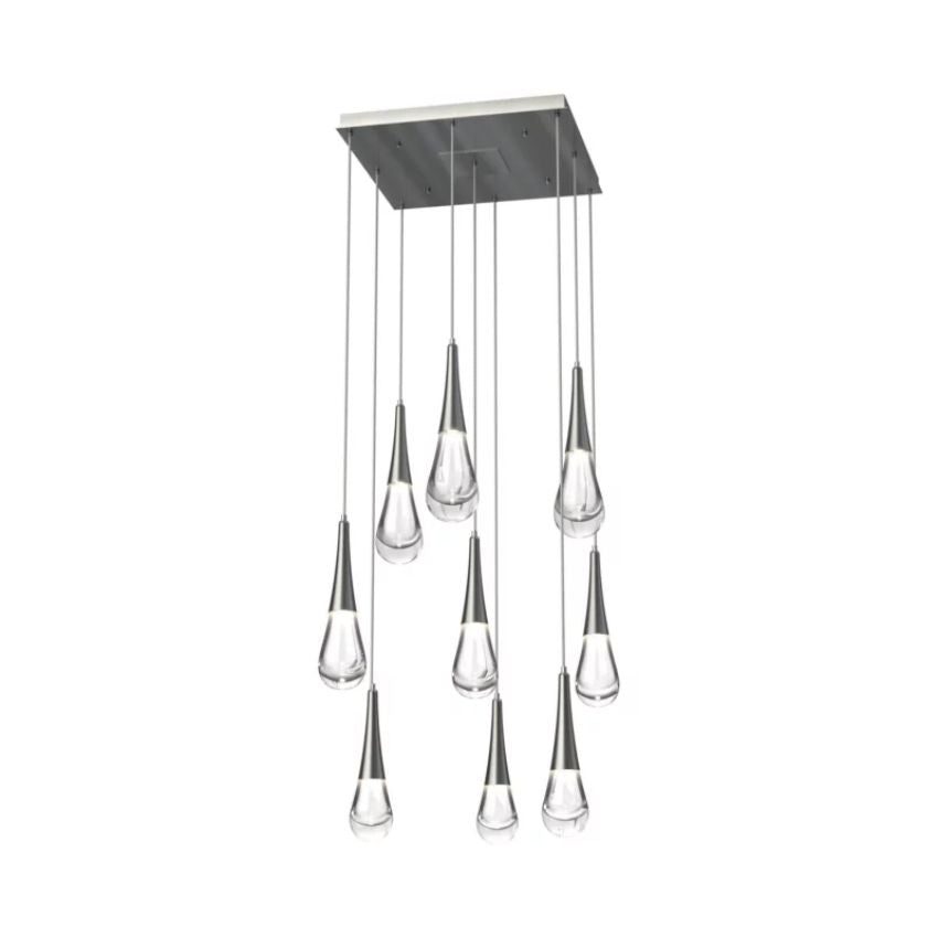 chandelier for bedroom,chandelier for dining room,chandelier for stairways,chandelier for foyer,chandelier for bathrooms,chandelier for living roomSolara Square ChandelierSatin Nickel9 - LightLennar Visual