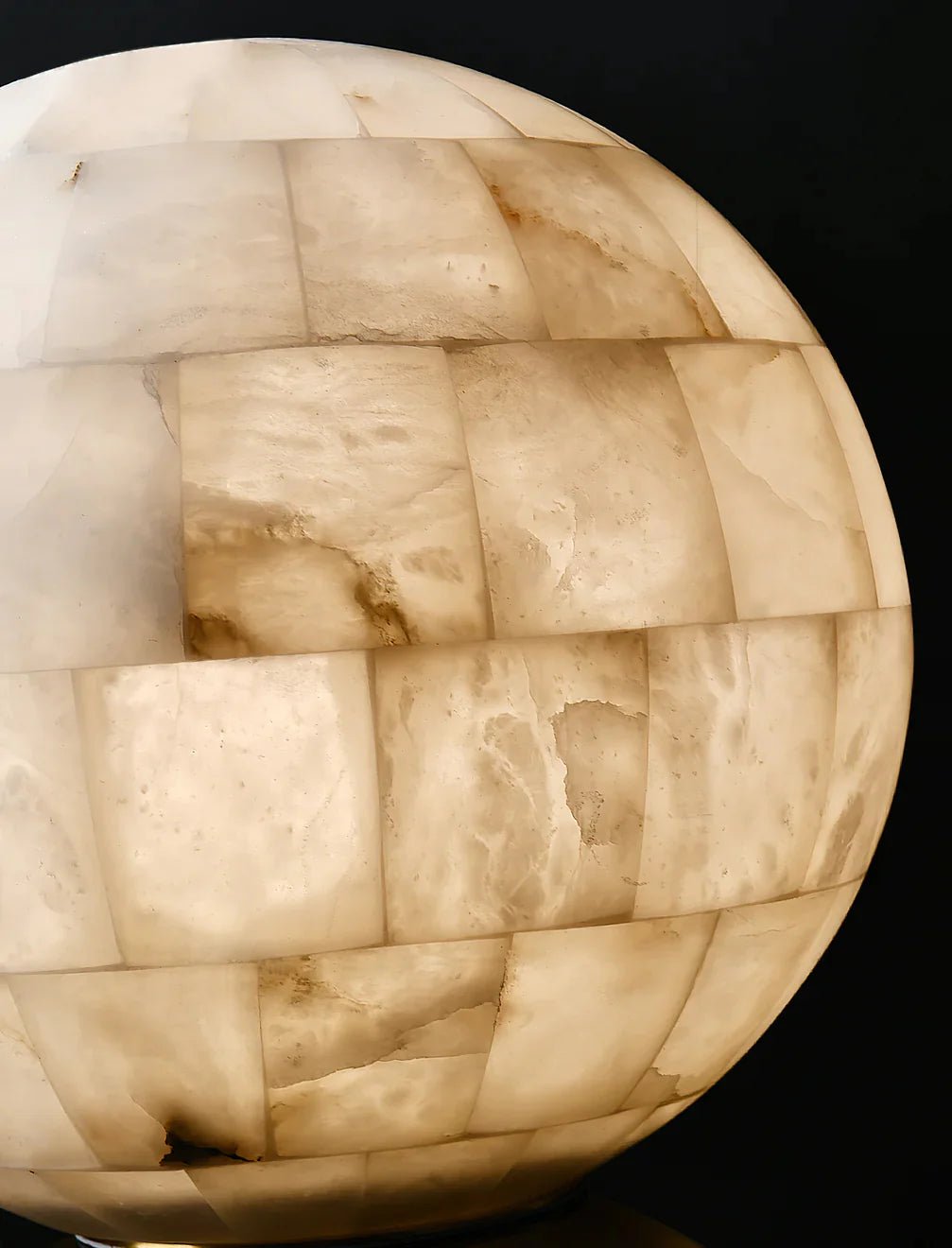 Table LampSpherical Alabaster Ball Table LampDia 28cm x H 28cm / ∅ 11″ x H 11″Brass & WhiteLennar Visual