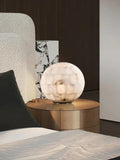 Table LampSpherical Alabaster Ball Table LampDia 28cm x H 28cm / ∅ 11″ x H 11″Brass & WhiteLennar Visual