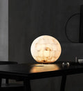 Table LampSpherical Alabaster Ball Table LampDia 28cm x H 28cm / ∅ 11″ x H 11″Brass & WhiteLennar Visual