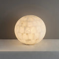 Table LampSpherical Alabaster Ball Table LampDia 28cm x H 28cm / ∅ 11″ x H 11″Brass & WhiteLennar Visual