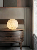 Table LampSpherical Alabaster Ball Table LampDia 28cm x H 28cm / ∅ 11″ x H 11″Brass & WhiteLennar Visual