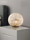 Table LampSpherical Alabaster Ball Table LampDia 28cm x H 28cm / ∅ 11″ x H 11″Brass & WhiteLennar Visual