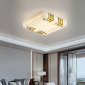 Ceiling LightSquare Alabaster Gold Ceiling LampDia 40cm x H 10cm / ∅ 15.7″ x H 3.9″WhiteLennar Visual