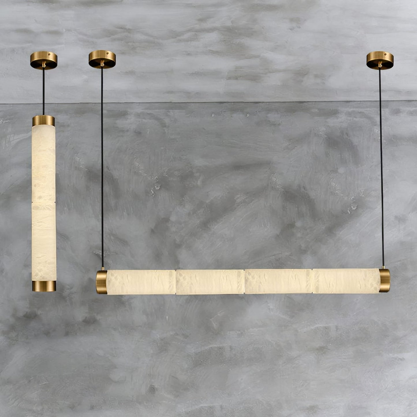 Pendant LightStrip Alabaster Pendant LightL 80cm x H 150cm / L 31.5″ x H 59″WhiteLennar Visual