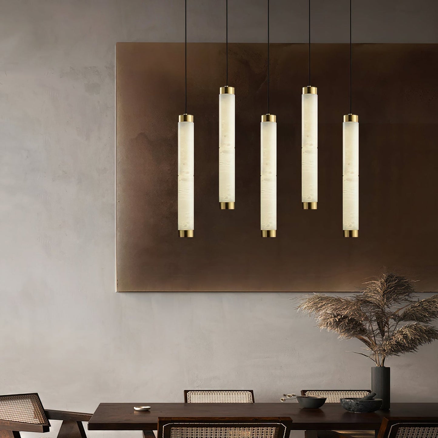 Pendant LightStrip Alabaster Pendant LightL 80cm x H 150cm / L 31.5″ x H 59″WhiteLennar Visual