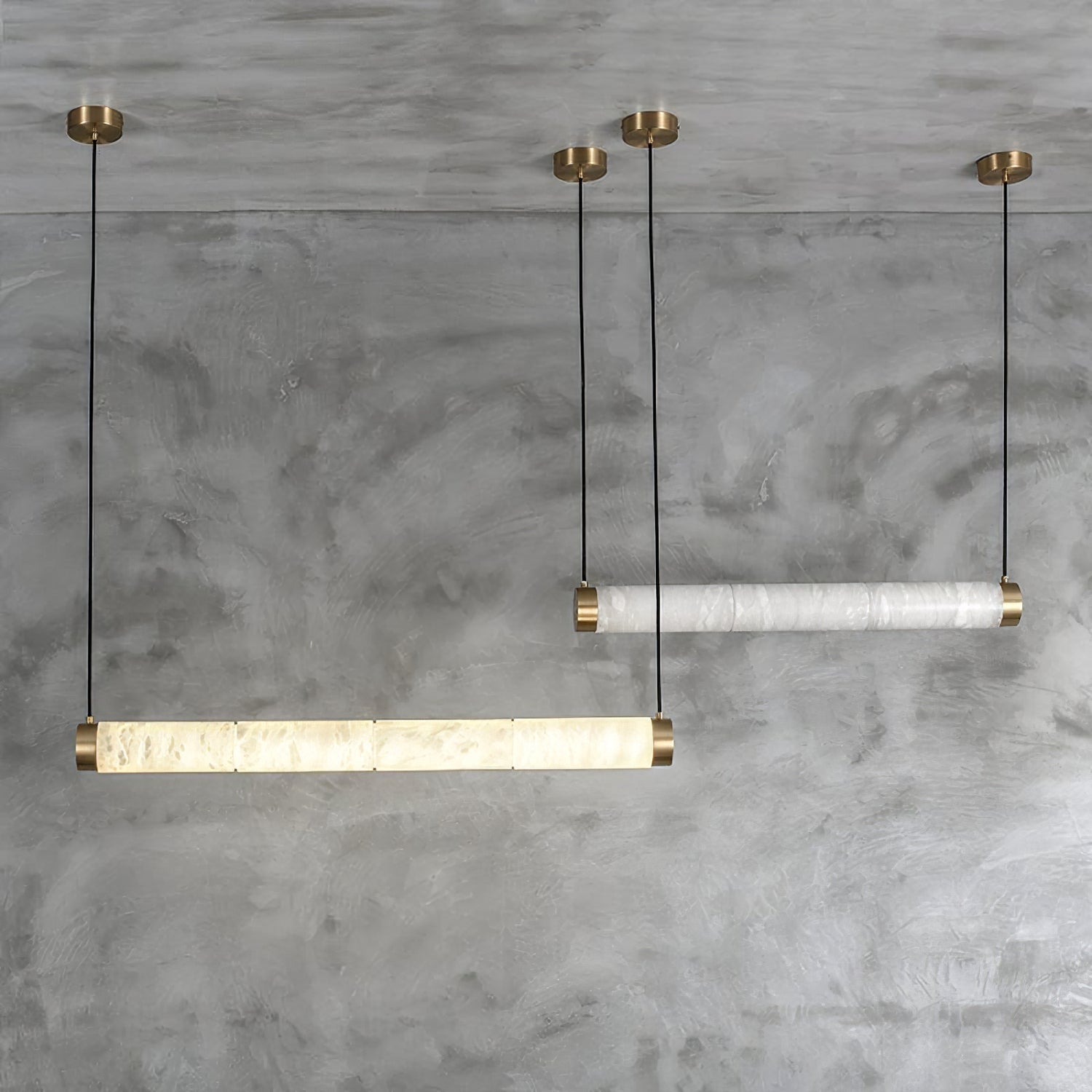 Pendant LightStrip Alabaster Pendant LightL 80cm x H 150cm / L 31.5″ x H 59″WhiteLennar Visual