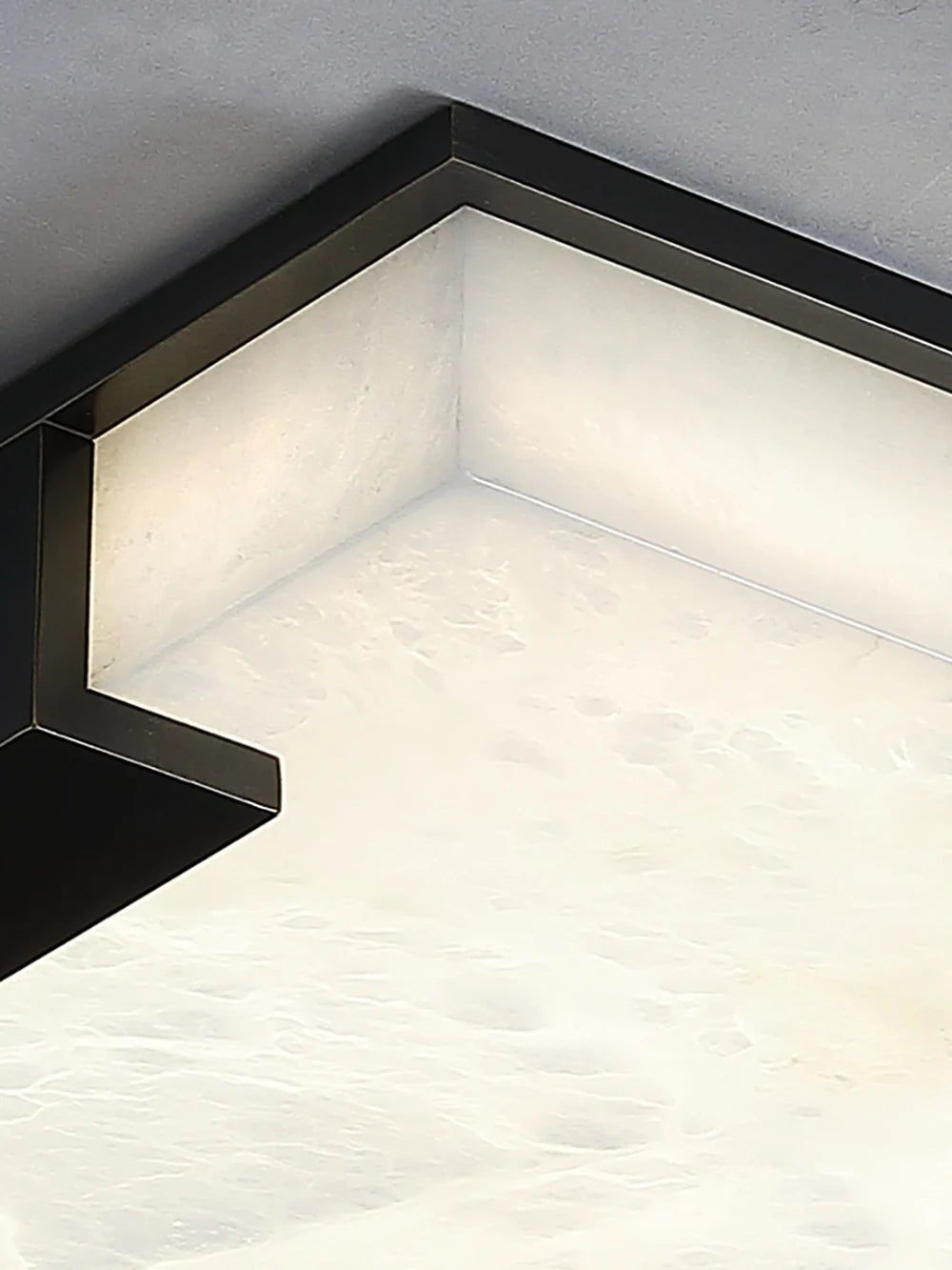 Ceiling LightStylish Black Square Alabaster Ceiling LightDia 40cm x H 40cm / ∅ 15.7″ x H 15.7″WhiteLennar Visual