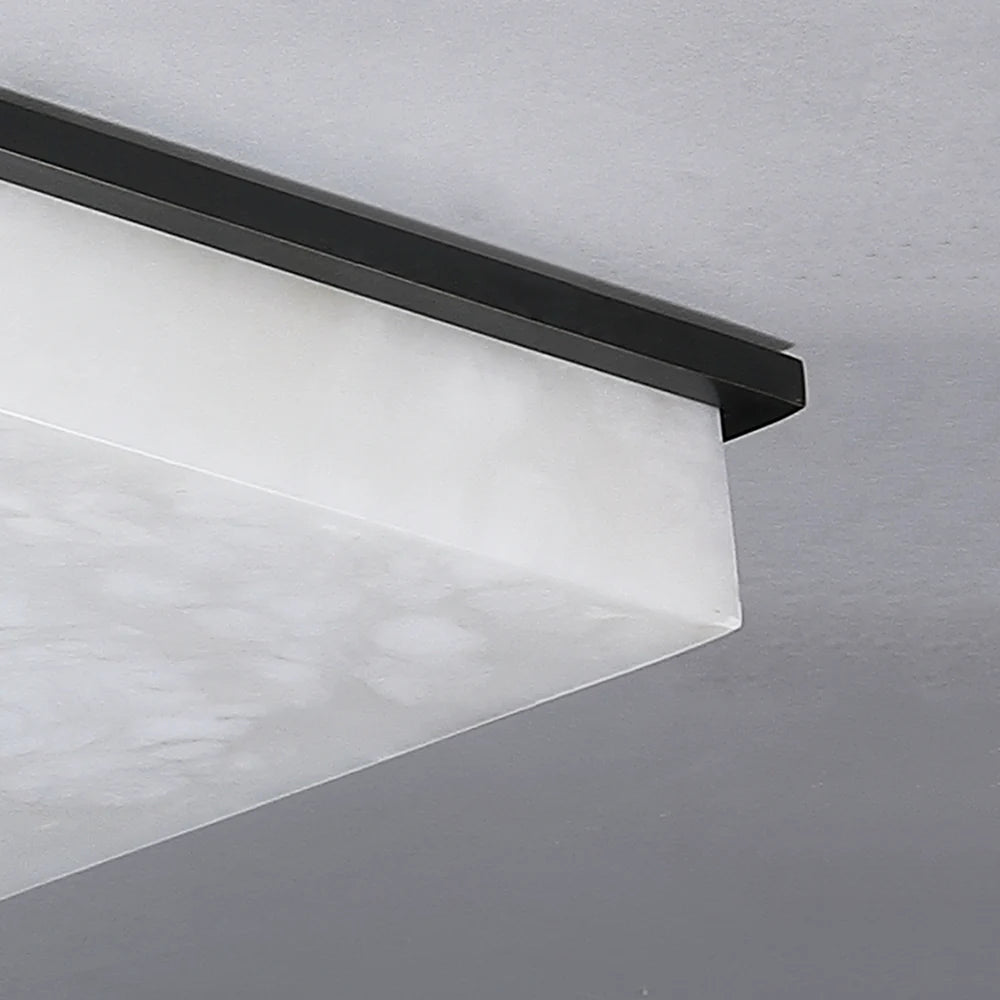 Ceiling LightStylish Black Square Alabaster Ceiling LightDia 40cm x H 40cm / ∅ 15.7″ x H 15.7″WhiteLennar Visual