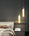 Pendant LightTala Alabaster Pendant Lamp2 Heads Dia 15cm x H 150cm / ∅ 5.9″ x H 59″Brass & White AlabasterLennar Visual