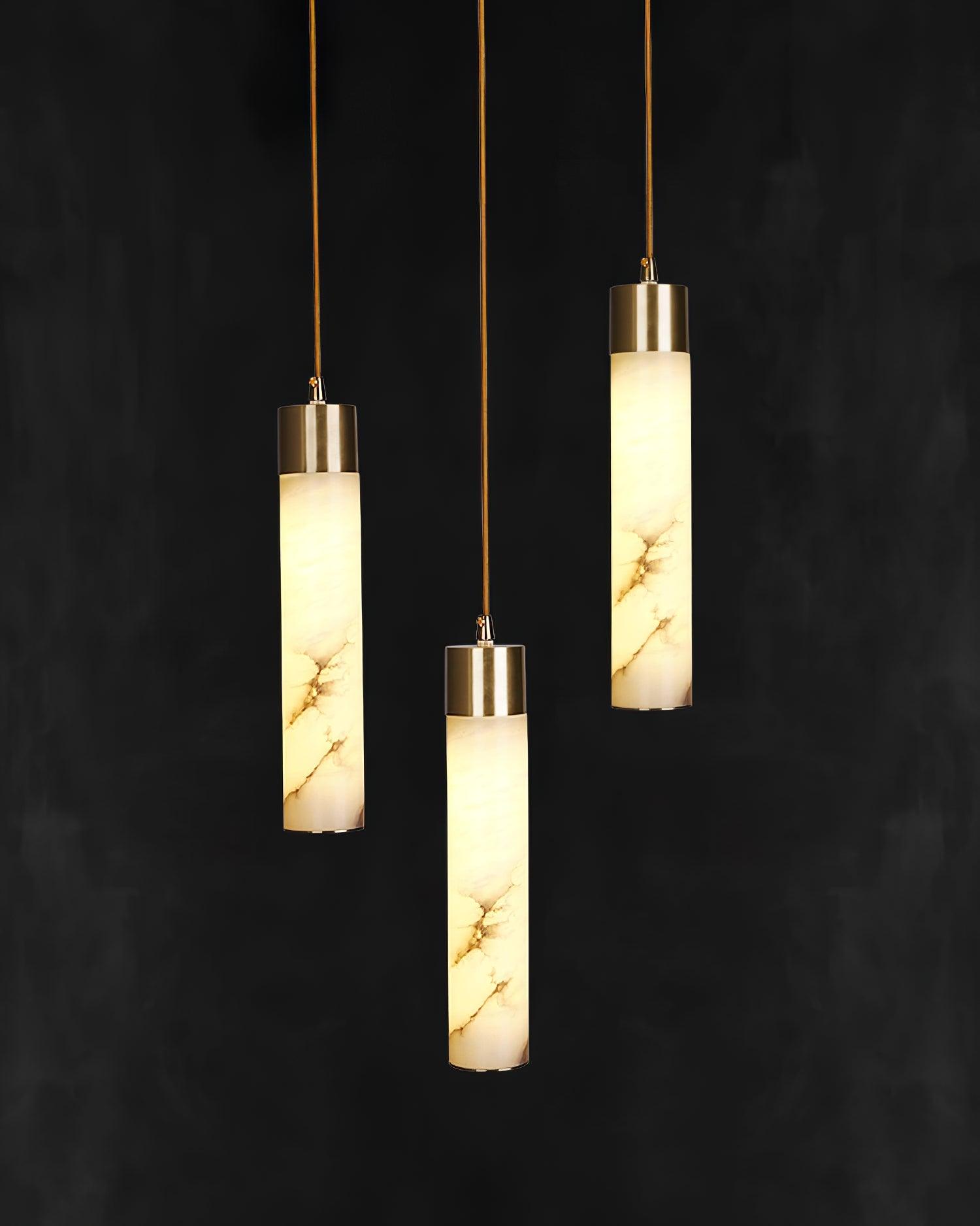 Pendant LightTala Alabaster Pendant Lamp2 Heads Dia 15cm x H 150cm / ∅ 5.9″ x H 59″Brass & White AlabasterLennar Visual