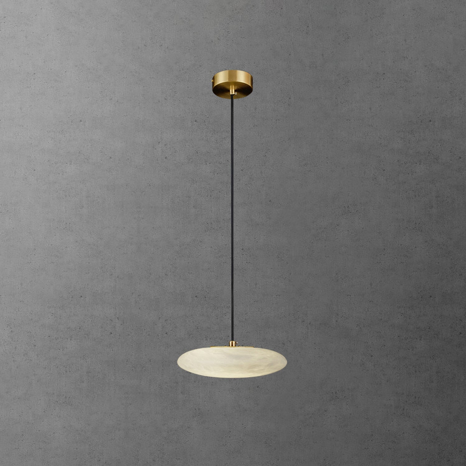 Pendant LampTONGOTDI Round Marble Pendant LampDia 20cm x W 8.5cm / ∅ 7.9″ x W 3.3″Brass & WhiteLennar Visual