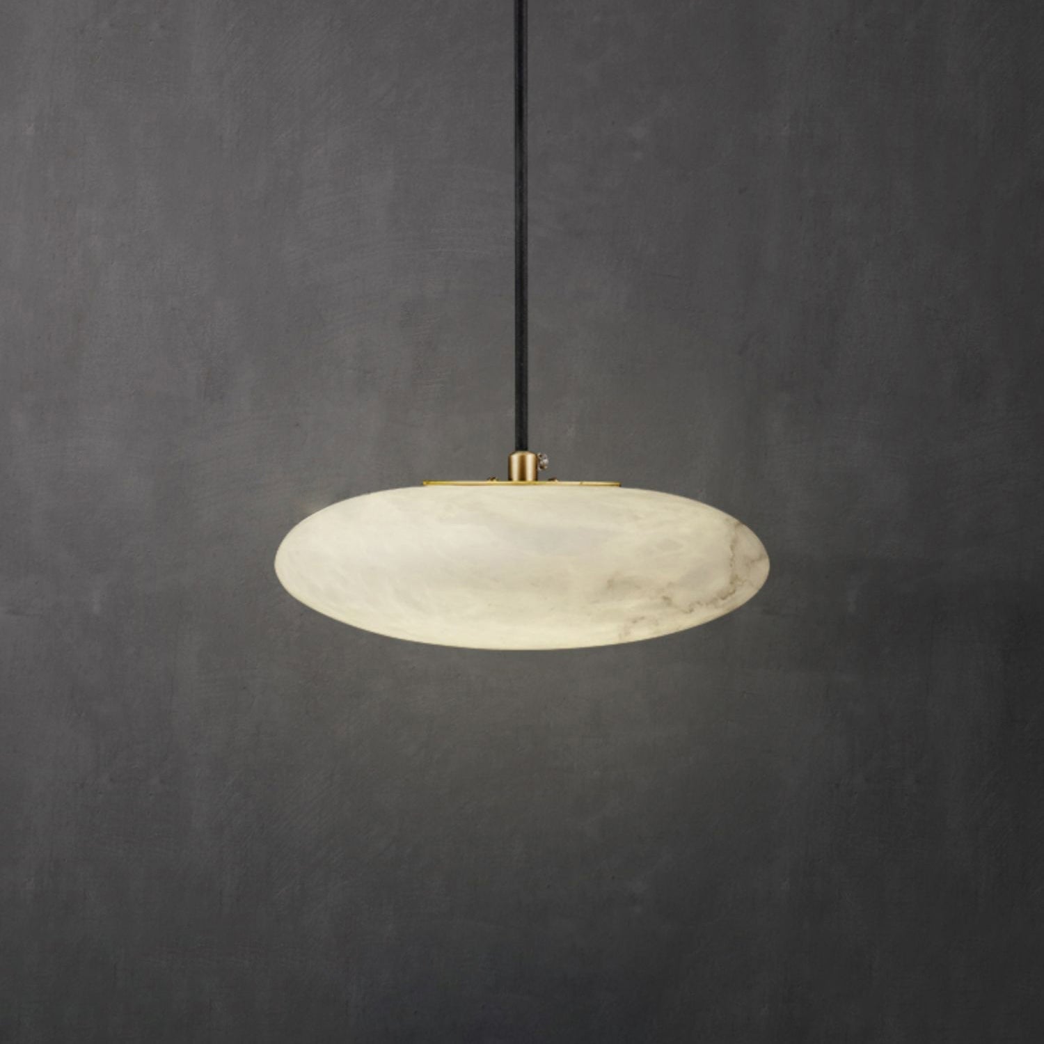 Pendant LampTONGOTDI Round Marble Pendant LampDia 20cm x W 8.5cm / ∅ 7.9″ x W 3.3″Brass & WhiteLennar Visual