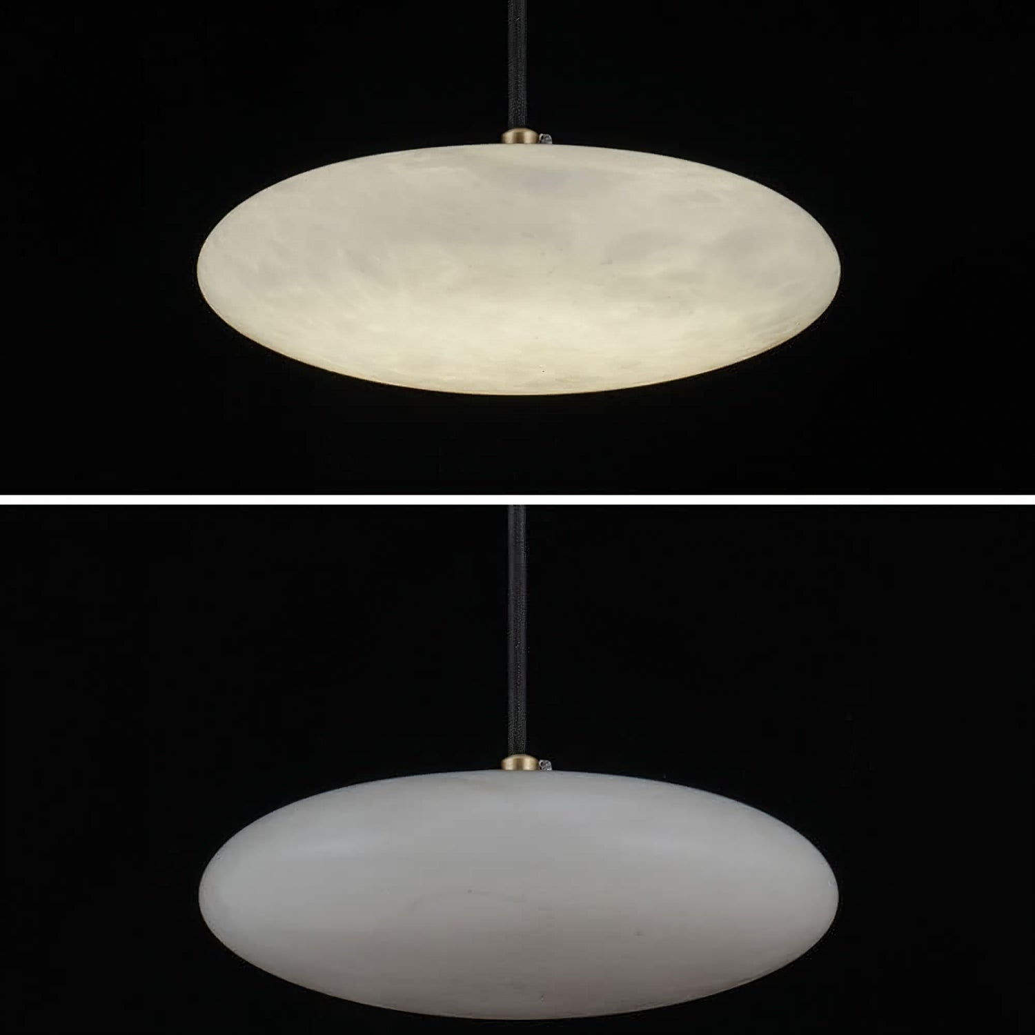 Pendant LampTONGOTDI Round Marble Pendant LampDia 20cm x W 8.5cm / ∅ 7.9″ x W 3.3″Brass & WhiteLennar Visual