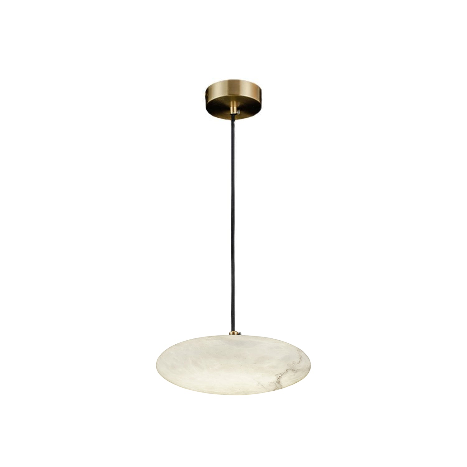 Pendant LampTONGOTDI Round Marble Pendant LampDia 20cm x W 8.5cm / ∅ 7.9″ x W 3.3″Brass & WhiteLennar Visual