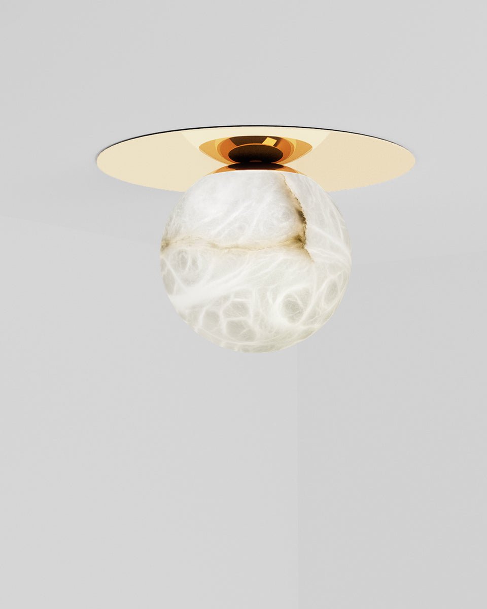 Ceiling LightTribeca Ceiling LightDia 12cm x H 12cm / ∅ 4.7″ x H 4.7″Black & White AlabasterLennar Visual