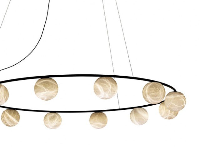 ChandelierTribeca Chandelier9 heads Dia 100cm x H 180cm / ∅ 39.7″ x H 70.9″Black & White AlabasterLennar Visual