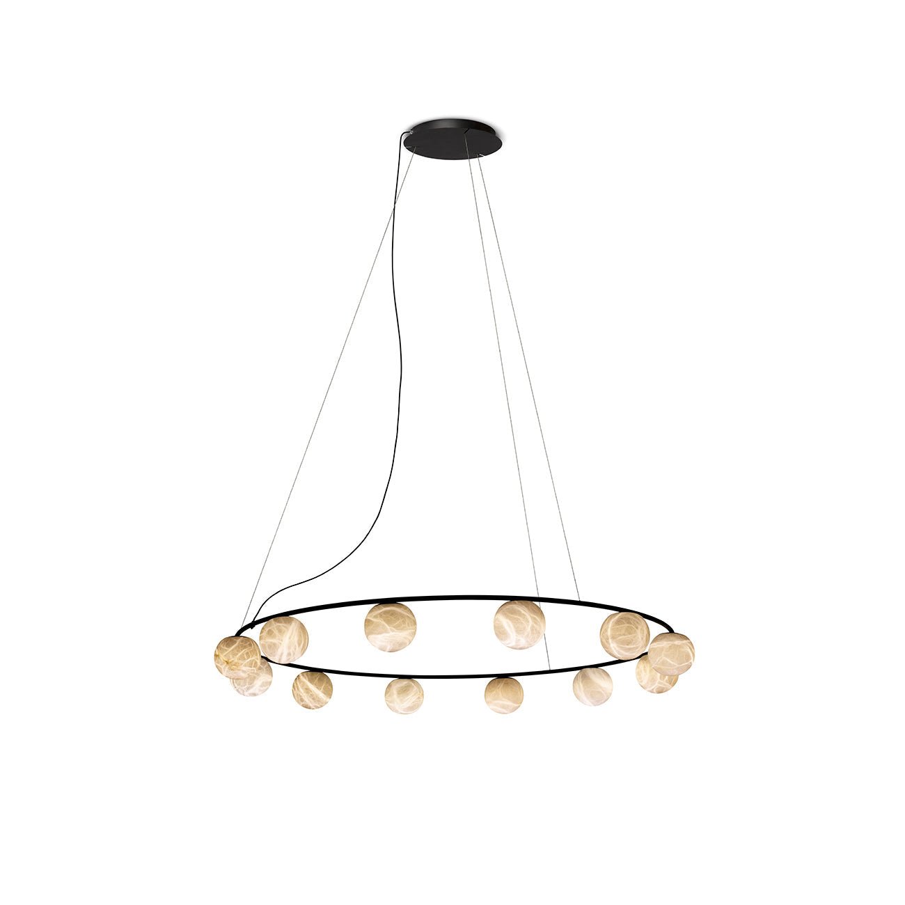 ChandelierTribeca Chandelier6 heads Dia 70cm x H 180cm / ∅ 27.6″ x H 70.9″Black & White AlabasterLennar Visual