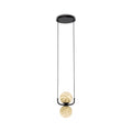 Pendant LampTribeca Pendant Light2 heads Dia 18cm x H 180cm / Dia 7″ x H 70.9″Black & White AlabasterLennar Visual