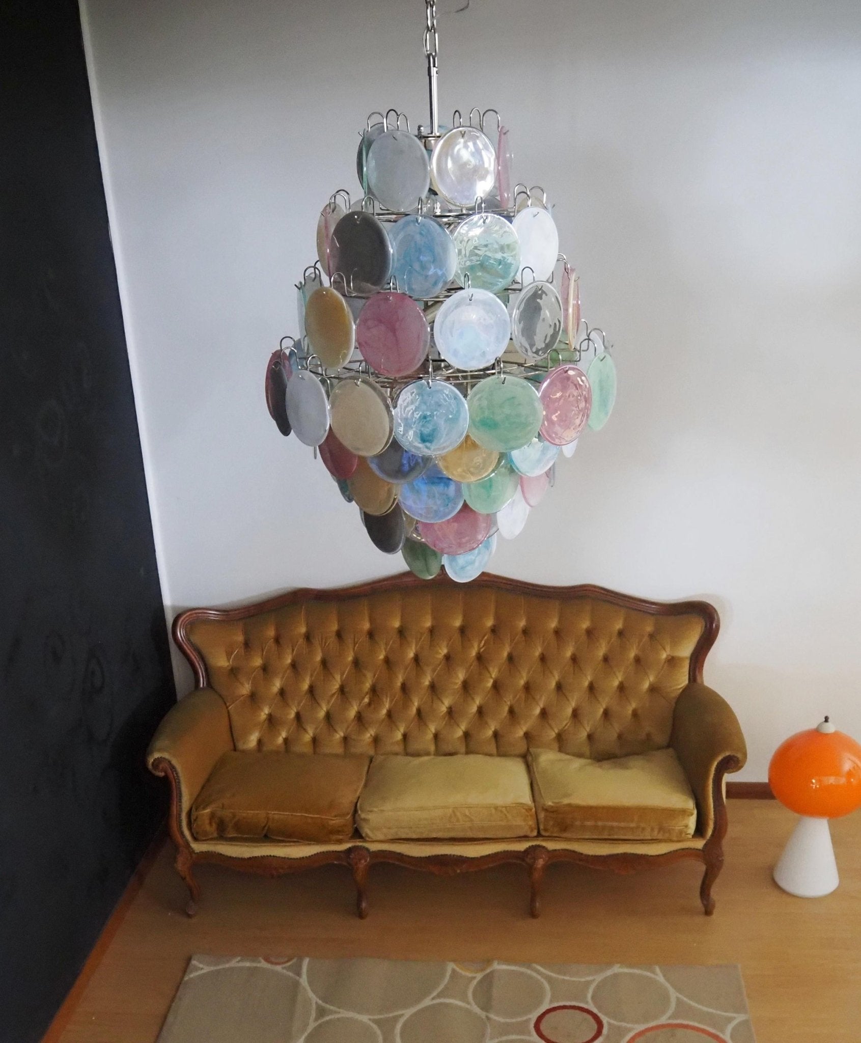 ChandelierVintage Murano Multicolored Disks ChandelierDia 75cm x H 105cm / Φ 29.5″ x H 41.3″ColorfulLennar Visual