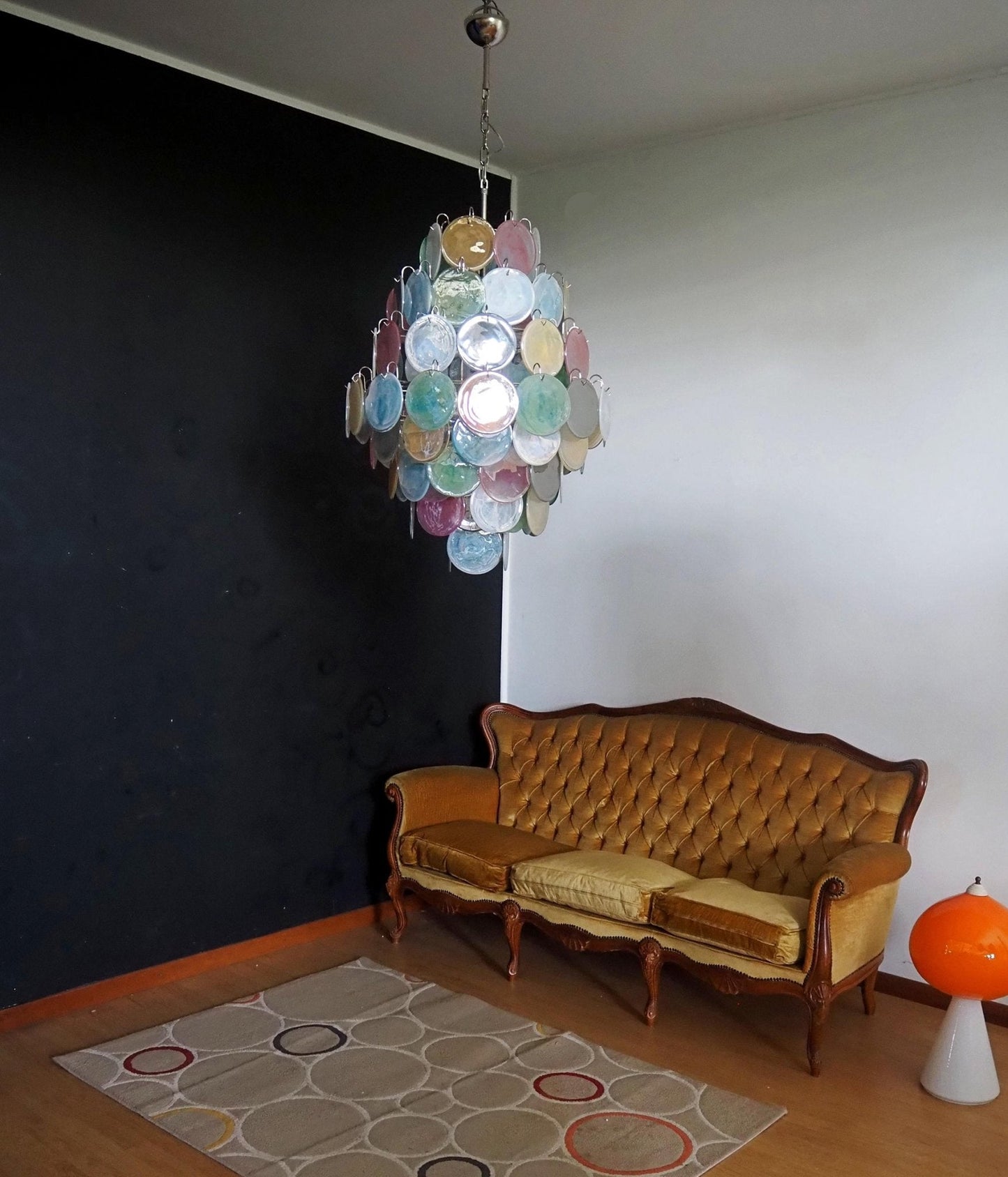ChandelierVintage Murano Multicolored Disks ChandelierDia 75cm x H 105cm / Φ 29.5″ x H 41.3″ColorfulLennar Visual