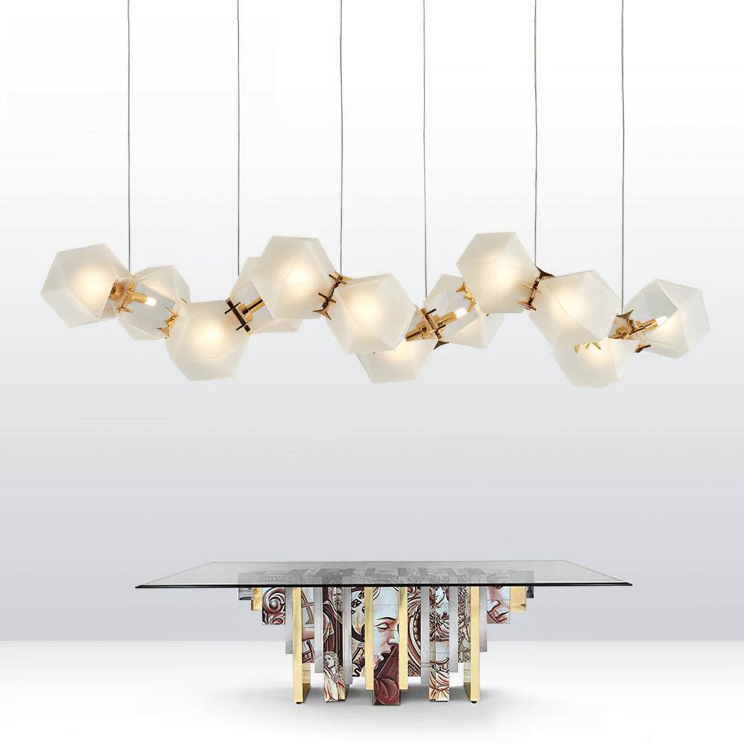 Lennar Visual_Welles Glass Long Chandelier