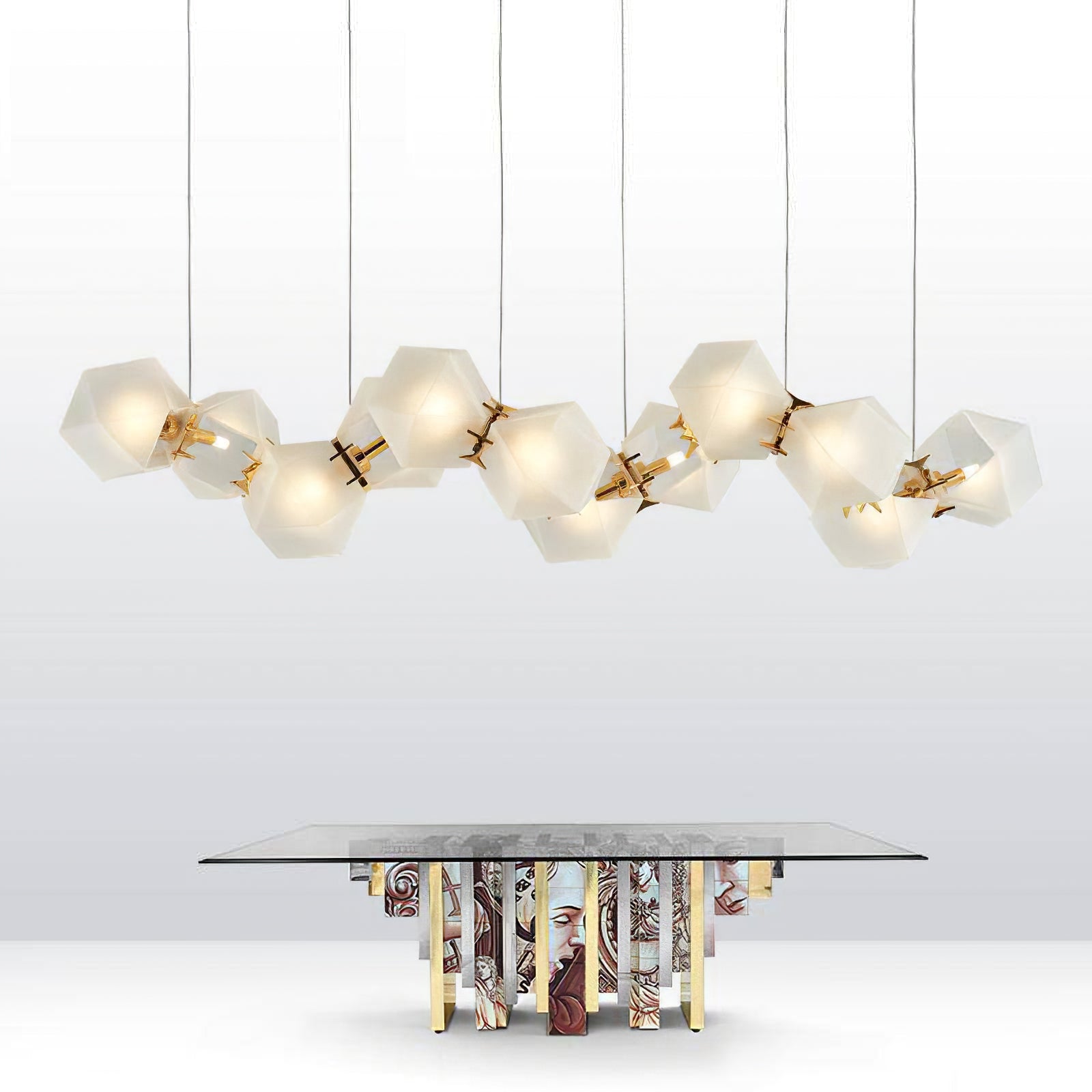 Lennar Visual_Welles Glass Long Chandelier