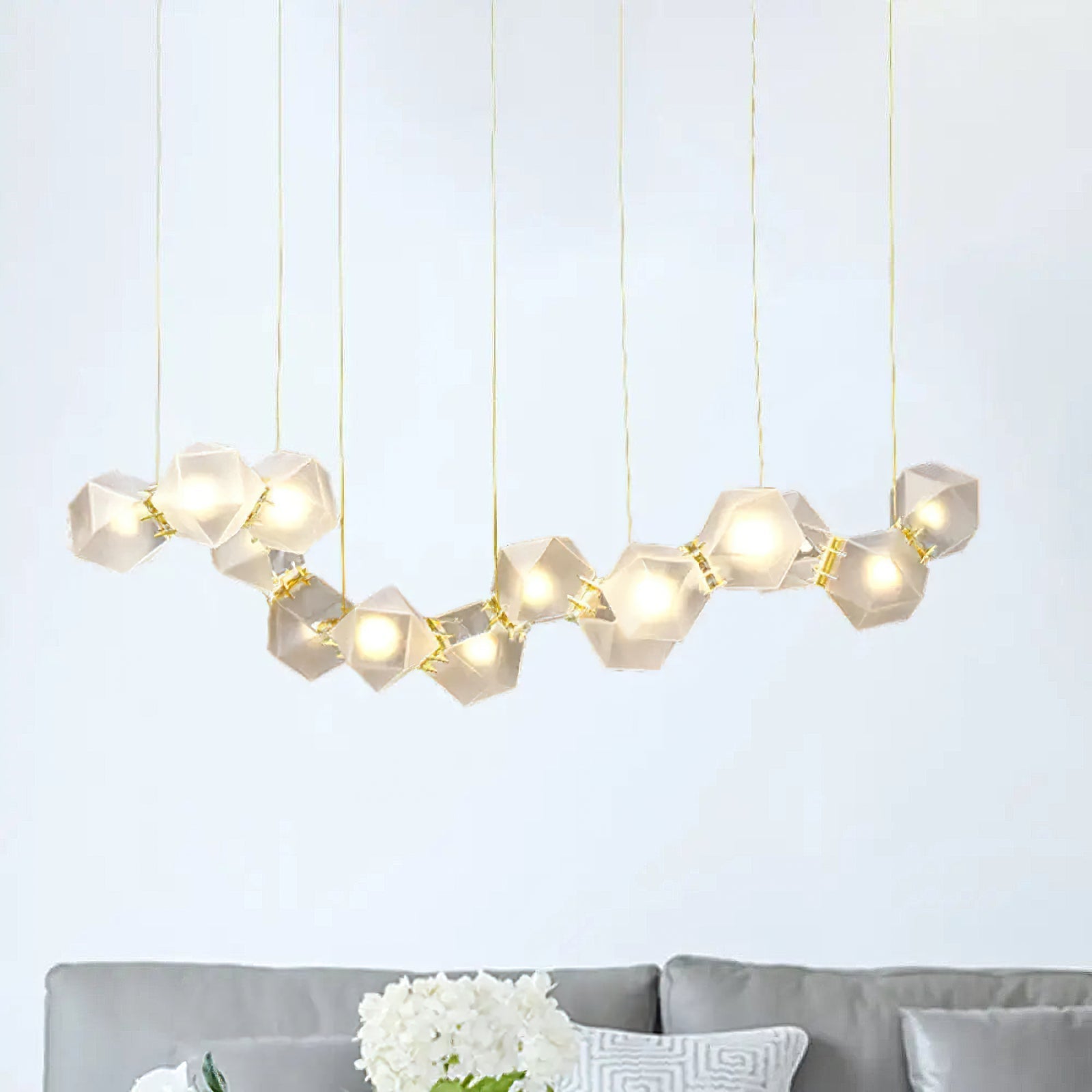 Lennar Visual_Welles Glass Long Chandelier